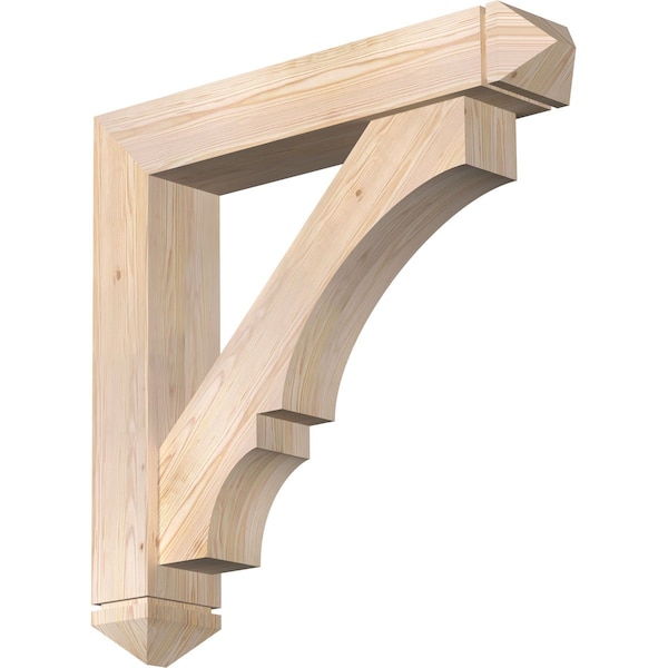 Ekena Millwork Balboa Arts and Crafts Smooth Bracket w/ Offset Brace, Douglas Fir, 7 1/2"W x 40"D x 40"H BKT0806X40X40BOA03SDF - main